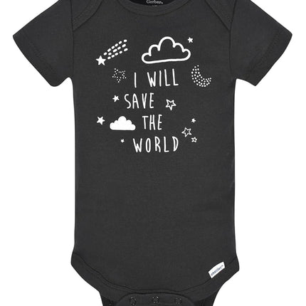 Gerber unisex-baby 8-pack Short Sleeve Onesies Bodysuits, Star, 0-3 Months
