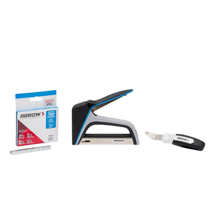 Arrow Fastener T50X Stapler Kit with Stapler, Puller & 1000 Staples