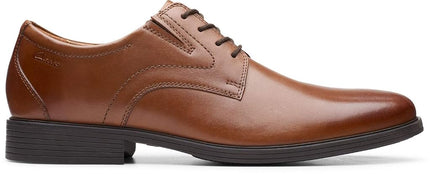 Clarks Men's Whiddon Plain Oxford, Dark Tan Leather, 7.5 UK