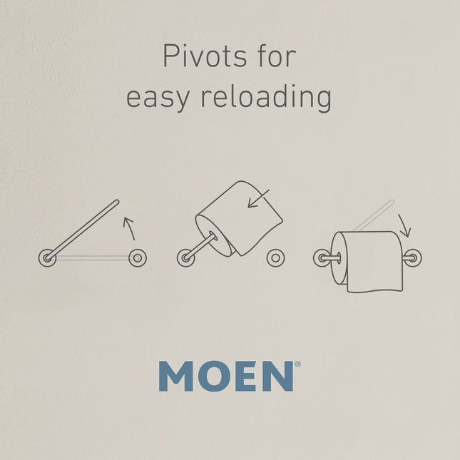 Moen YB0808BL Arris Soporte pivotante para papel higiénico, negro mate