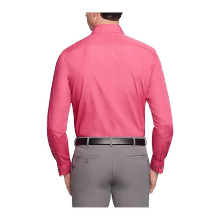 Van Heusen Men's Dress Shirt Regular Fit Poplin Solid, Desert Rose, 18.5" Neck 32"-33" Sleeve