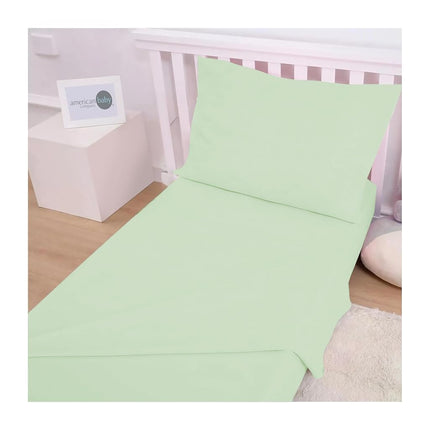 Juego de sábanas de punto de algodón 100 % natural para niños pequeños American Baby Company, color apio, suave y transpirable, para niños y niñas