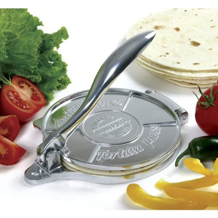 Norpro Cast Aluminum Tortilla Press, Stainless Steel, 6 inch