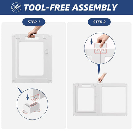 ClimbHope Clear Acrylic Dog Playpen Indoor Pet Pen, 24" H, White, 10 Panels