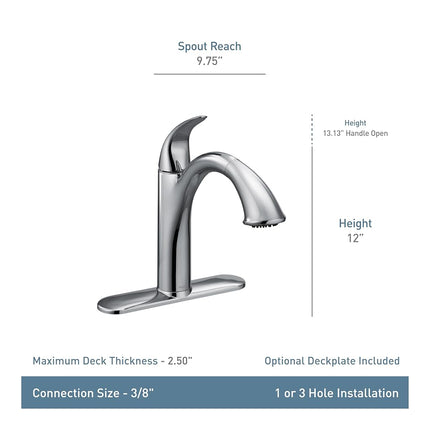 Moen 7545C Camerist One-Handle Pullout Kitchen Faucet Featuring Power Clean and Reflex, Chrome