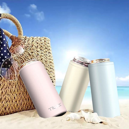 TILUCK Skinny Can Cooler, Stainless Steel Insulated Slim Cans, 12 oz
