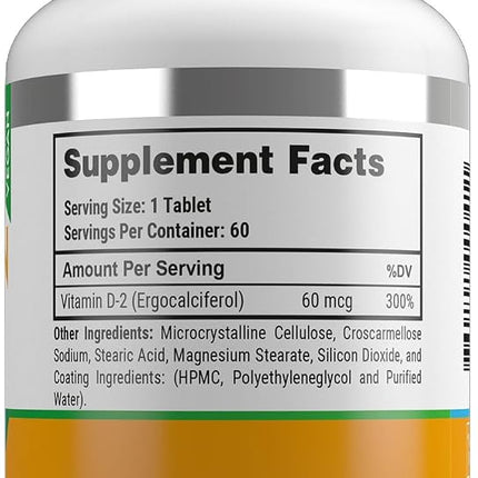 Hayat Vitamins Vegan Natural Vitamin D 2400 IU, D2 (Pack of 3)