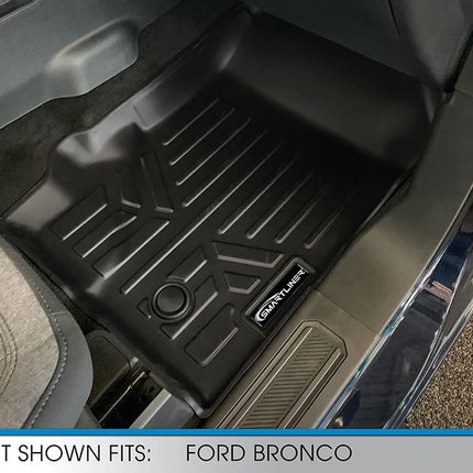 SMARTLINER All Weather Custom Fit 2 Row Floor Mat Liner Set Compatible with 2021-2023 Ford Bronco (Only fits 4-Door Models)