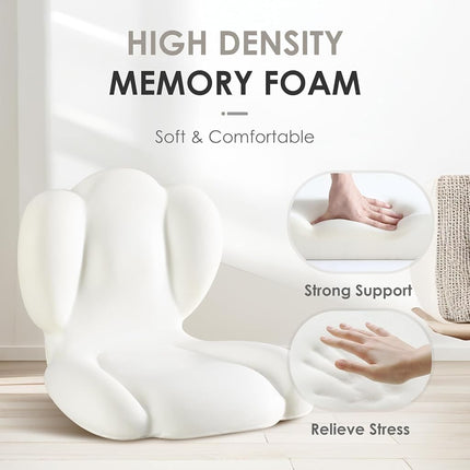 FLORICH Memory Foam Truck Seat Cushion with Adjustable Strap,Seat Cushion and Lumbar Support Pillow for Car Office Chair, Ergonomic Back Support & Sciatica Relief for Long Drives（Green
