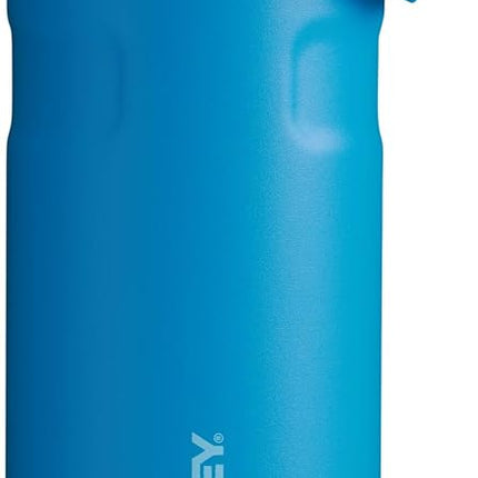 Stanley IceFlow Flip Straw 2.0 Water Bottle 16 oz | Built-in Straw with Larger Mouth | Lightweight and Leak-Proof | Insulated Stainless Steel | BPA Free | Azure