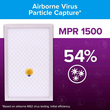 Filtrete Smart Air Filter, MPR 1500 12 in. x 1 in, 2 Pack Allergen, Bacteria & Virus, White