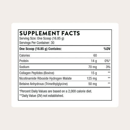 Thorne Collagen Fit - Unflavored Collagen Peptides Powder with Nicotinamide Riboside -15g of Collagen Peptides and 14g Protein per Serving - 17.8 Oz - 30 Servings