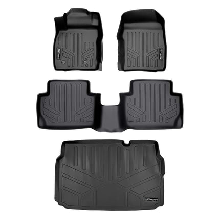 SMARTLINER Custom Fit Floor Mats 2 Rows and Cargo Liner Set Black for 2018-2019 Ford EcoSport (US Model Only)