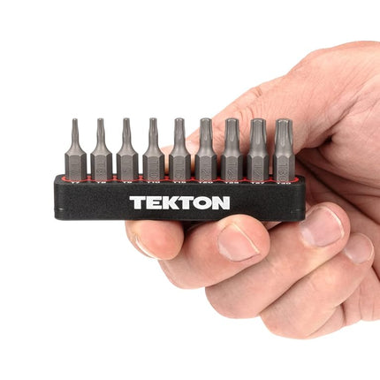 TEKTON 1/4 Inch Star Bit Set with Rail, 9-Piece (T7-T30) | DZT93001