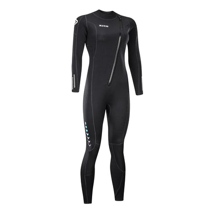 Ultra Stretch 3mm Neoprene Wetsuit, Front Zip Full Body Diving Suit, one Piece for Men & Women-Snorkeling, Scuba Diving Swimming, Surfing