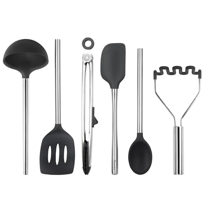 Tovolo 6-Piece Premium Silicone Utensil Set (Black