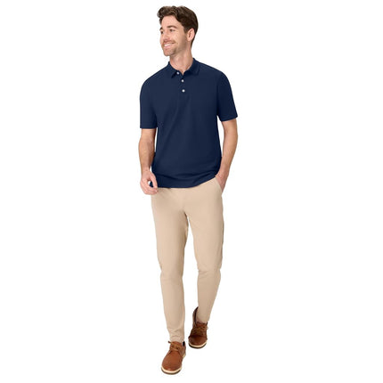 Hanes Men's FreshIQ Polo Shirt, Men’s X-Temp Polo Shirt, Moisture-Wicking Performance Polo Shirt, Navy, XXL