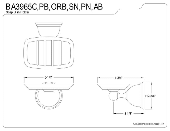 Kingston Brass BA3965SN Restoration Soap Dish, Brushed Nickel