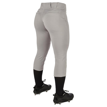 Champro Women's Tournament Traditional Low-Rise Polyester Softball Pant, X-Large, Grey