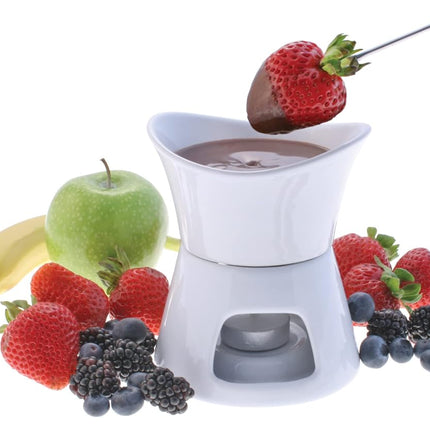 Swissmar F66322 Glow 7 Piece Chocolate Fondue Set, White