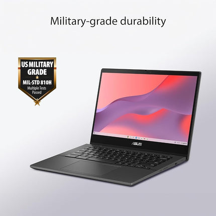 ASUS 14" Chromebook Portable Laptop - 14" FHD LED Display, 8-Core MediaTek Kompanio 520 Processor, 4 GB RAM, 64 GB eMMC, WiFi 6, Chrome OS, 15H Long Battery Life, Net Weight 1.45Kg