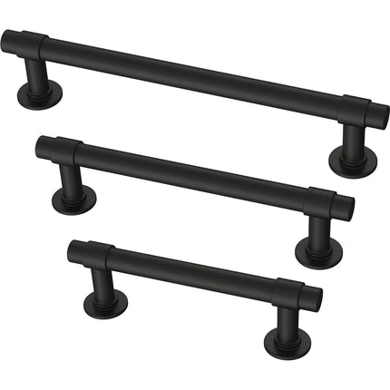 Franklin Brass Bar (20-Pack) Cabinet Handles 5-1/16" Hole Center Pulls | Matte Black Hardware Kitchen Door, Drawers, Dressers, Furniture P29618K-FB-B2