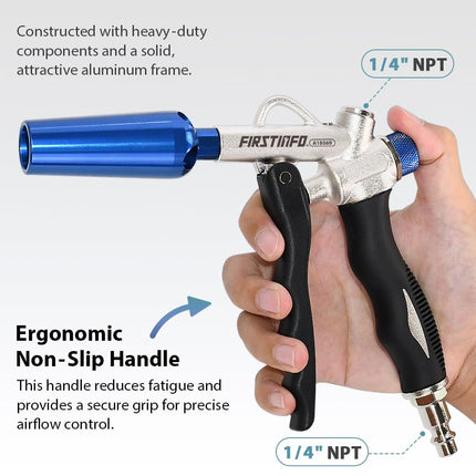 FIRSTINFO Two Way Air Blow Gun with Adjustable Air Flow and High Flow Nozzle