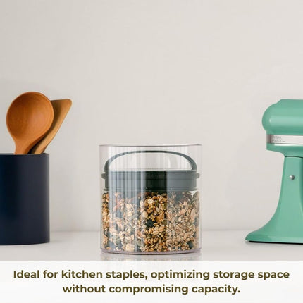 Prepara Evak Fresh Large - Short (1.8L) Airless Canister with Black Handle