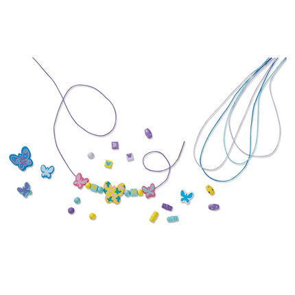Melissa & Doug Created by Me! Butterfly Beads Wooden Bead Kit, 150+ Beads for Jewellery-Making