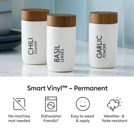 Cricut Smart Vinyl - Permanent, Sampler, 9.5 in x 24 in Bulk (6), for Decals, Journals, Labels, Scrapbook, Water Bottle