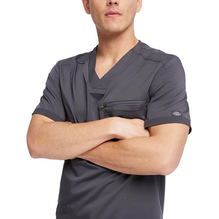 Dickies Scrub Top for Men with Zip Chest Pocket, R