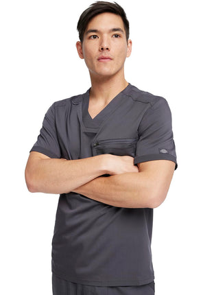 Dickies Scrub Top for Men with Zip Chest Pocket, R