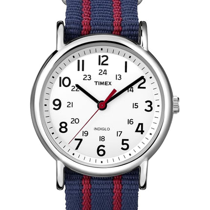 Weekender Timex Central Park Quartz Watch with Analogue Display and Nylon Strap - T2N747, Blue, T2N747PF