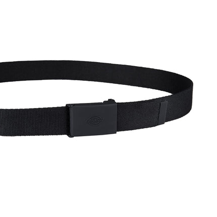 Dickies Women's Tonal Plaque Buckle Fabric Belt, Black, XL