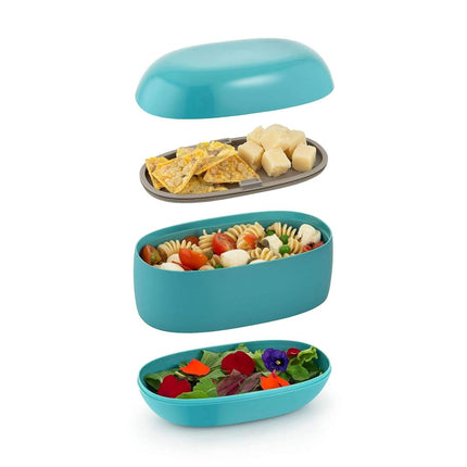 Alessi Food à Porter SA02 G – Three-Piece Lunch Box, Thermoplastic, Red, 10 cm