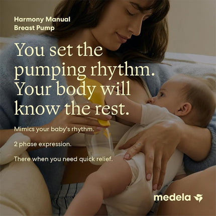 New Medela Harmony Manual Breast Pump, Single Hand Breastpump with Flex Breast Shields for More Comfort and Expressing More Milk