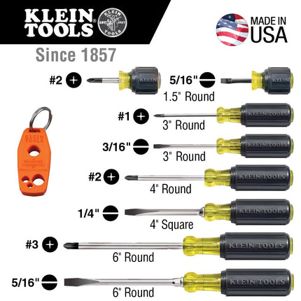 Klein Tools 80021 Tool Set, Screwdriver and Nut Driver Tool Kit with Assorted Tips, Magnetizer/De-Magnetizer, 16-Piece, Home Improvement
