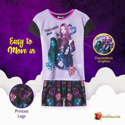Disney Girls' Descendants Pjs Pajama Set, WICKEDLY Cool 2, 14