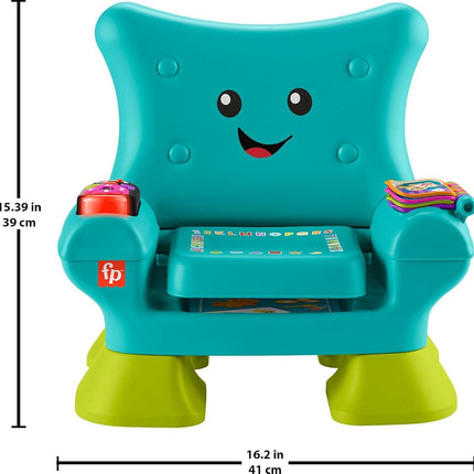 Fisher-Price Laugh & Learn Toddler Learning Toy Smart Stages Chair with Music Lights & Activities for Ages 1+ Years, Teal, HTW90