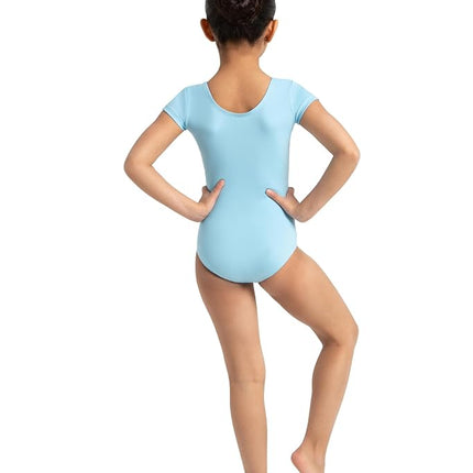 Justaucorps Capezio à Manches Courtes - Fille, Bleu Clair, Moyen