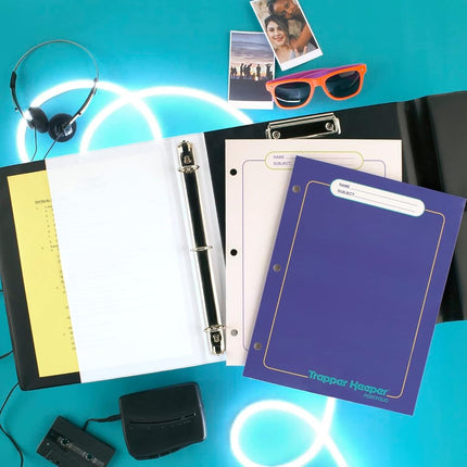 Mead Trapper Keeper Binder, Retro Design, 1 Inch Binder Includes 2 Folders and Extra Pocket, Metal Rings and Spring Clip, Secure Storage, Paint Splatter, School Supplies (260038FO-ECM)