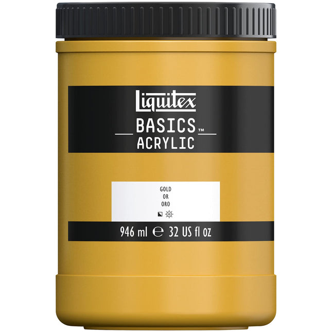 Liquitex BASICS Acrylic Paint, 32-oz Jar, Gold