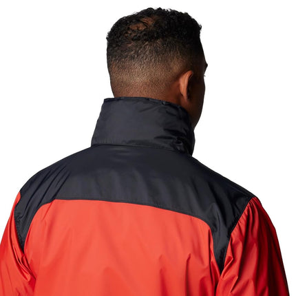 Columbia Men's Glennaker Lake II Rain Jacket, Sail Red/Black, Large