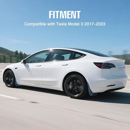 Nilight Mud Flaps for Tesla Model 3 2017 2018 2019 2020 2021 2022 2023, No Drilling Precision Fit Exterior Accessories Heavy-Duty Splash Guards Protection, Front & Rear Set