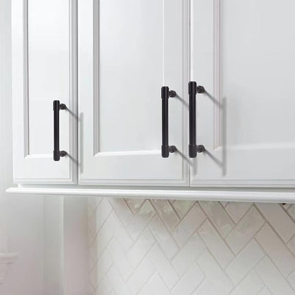 khtumeware 2 Pack Matte Black Cabinet Pulls 6 Inch(152mm) Hole Centers Kitchen Cabinet Handles Cabinet Hardware Kitchen Handles for Cabinets Cupboard Handles Drawer Pulls