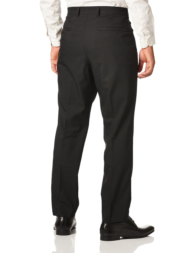 Pantalón de vestir Perry Ellis de hombre, muy entallado, tecnología sólida, negro, 36W x 32L