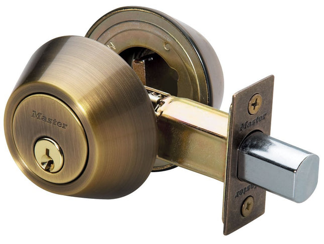 Serrure à poignée tulipe et pêne dormant Master Lock TUCO0705, à clé identique, laiton poli