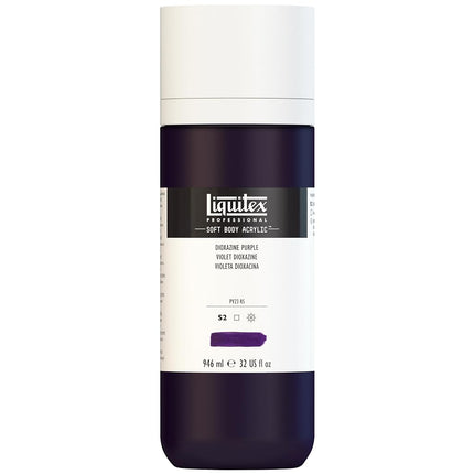 Pintura Acrílica Profesional Liquitex Cuerpo Suave Botella de 946 ml, Morado Dioxacina