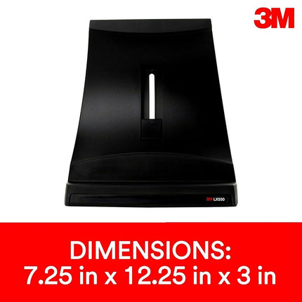 3M LX550 Vertical Notebook Computer Riser, Cable Management, 9x12x6 1/2-9 1/2, Black