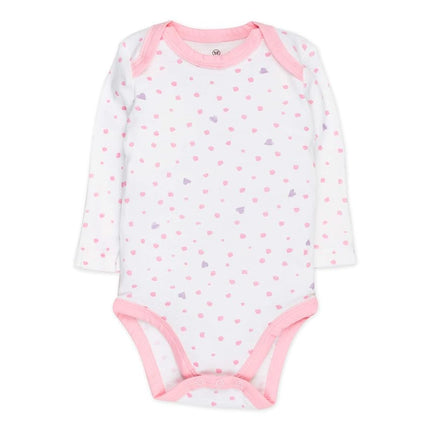 HonestBaby Boys and Girls 5-Pack Organic Cotton Long Sleeve Bodysuits - pink - 12 Months